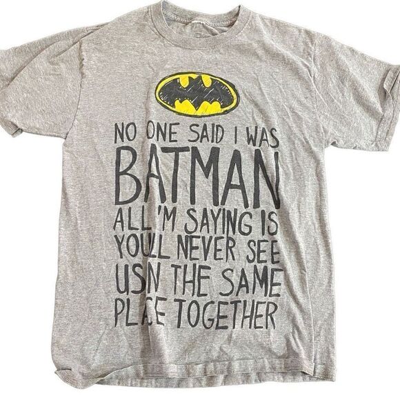 DC Kids short sleeve Medium No one said I was batman graphic tee - Picture 2 of 4